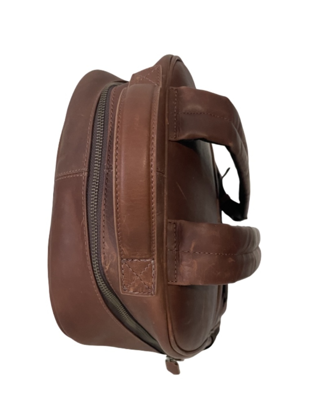 Johnston & Murphy Unisex Rhodes Backpack in Brown Full Grain Leather - Picture 4 of 7